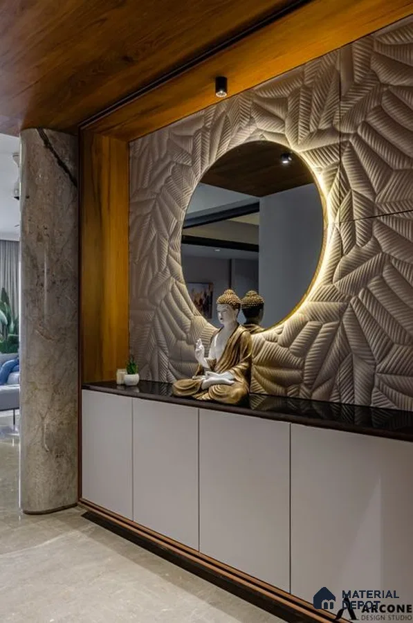 A bathroom with a large tub in the middle of it and wooden flooring next to a white wall mounted radiator on the ceiling in a wooden table next to a white counter top of a room with a